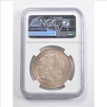 Mint Error MS62 1921 Morgan Silver Dollar REV Struck Thru 100th Anniv NGC