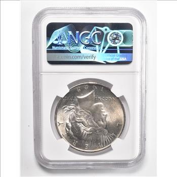Mint Error MS62 1923 Peace Silver Dollar - Reverse Lamination - NGC