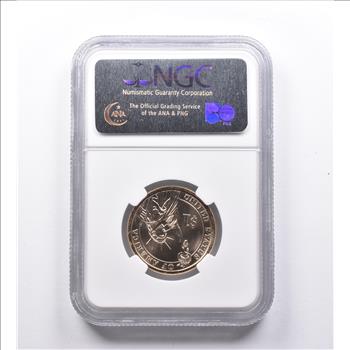 Mint Error MS65 (2007) George Washington Dollar Missing Edge Lettering NGC