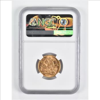 MS63 1907-M Australia 1 Sovereign Gold Coin NGC