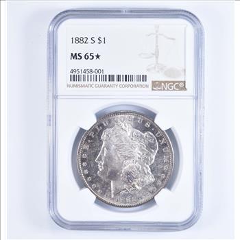 MS65* 1882-S Morgan Silver Dollar - Graded NGC