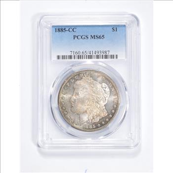 MS65 1885-CC Morgan Silver Dollar - Graded PCGS