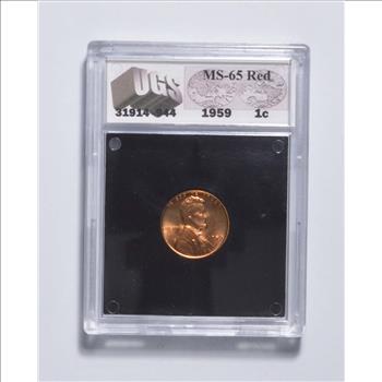 MS65 RD 1959 Lincoln Memorial Cent - Graded UGS