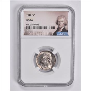 MS66 1947 Jefferson Nickel NGC
