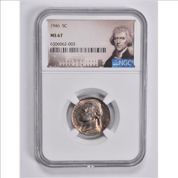 MS67 1946 Jefferson Nickel NGC