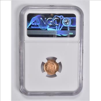 MS67 1968 BBR Peru 1/5 Lima Gold Coin NGC