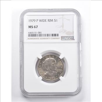 MS67 1979-P Susan B. Anthony Dollar Wide Rim NGC