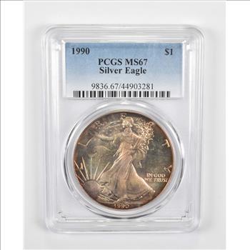 MS67 1990 American Silver Eagle - PCGS Insane Tone! | Property Room
