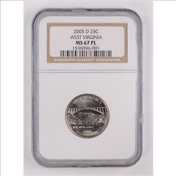 MS67 PL West Virginia State Quarter - NGC Graded