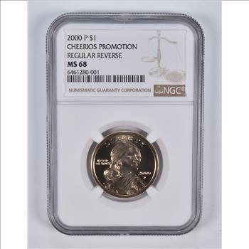 MS68 2000-P Sacagawea Dollar Cheerios Promotion Regular Reverse NGC