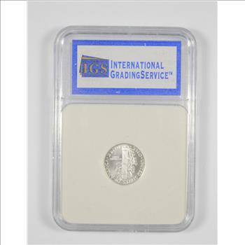 MS70 1916-D Mercury Silver Dime - Matte -Medallion - Graded IGS