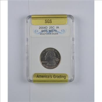 MS70 2004-D Iowa State Quarter - Slabbed