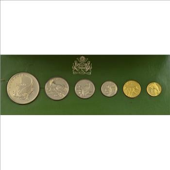 Nice! - 1977 Guyana Proof Franklin Mint 6 Coins World Coin Set