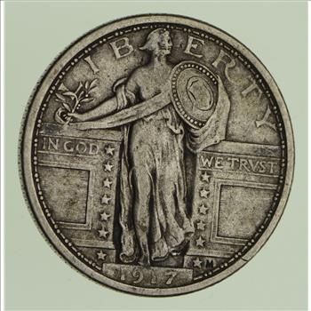 No Reserve - 1917 Standing Liberty Quarter - Type 1 - SHARP
