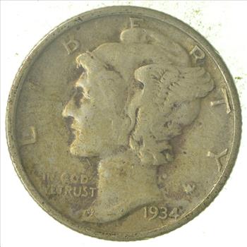 Over 70 Years Old United States Mercury Head Dime - 1934