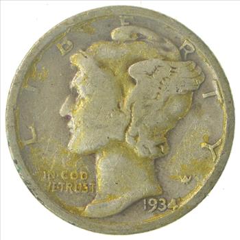 Over 70 Years Old United States Mercury Head Dime - 1934-D
