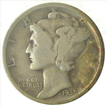 Over 70 Years Old United States Mercury Head Dime - 1935