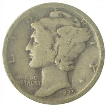 Over 70 Years Old United States Mercury Head Dime - 1935-D