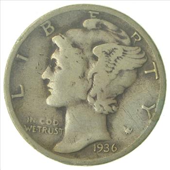 Over 70 Years Old United States Mercury Head Dime - 1936