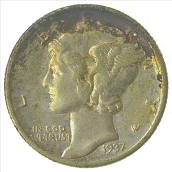 Over 70 Years Old United States Mercury Head Dime - 1937
