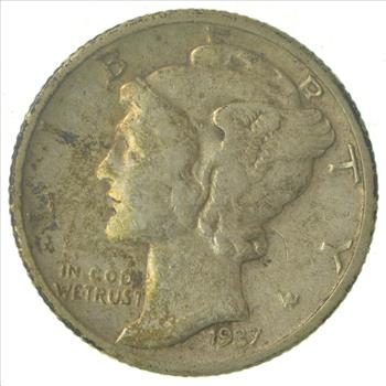 Over 70 Years Old United States Mercury Head Dime - 1937
