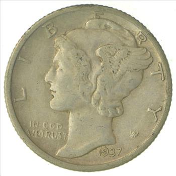 Over 70 Years Old United States Mercury Head Dime - 1937-D