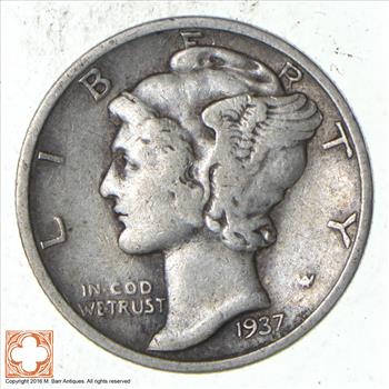 Over 70 Years Old United States Mercury Head Dime - 1937-D