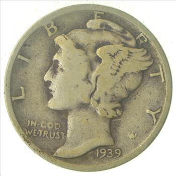 Over 70 Years Old United States Mercury Head Dime - 1939-S