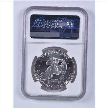 PEG LEG ERROR - PF67* STAR 1971-S Eisenhower 40% Silver Dollar - Rare Variety - NGC