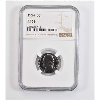 PF69 1954 Jefferson Nickel - Graded NGC