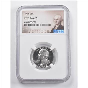 PF69 CAM 1963 Washington Quarter NGC