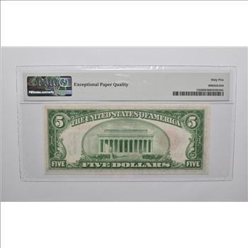 PMG 65 EPQ $5 1928 US Legal Tender Note FR#1525 (BA Block) Red Seal