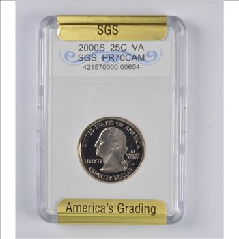 PR70 CAM 2000-S Virginia State Quarter - Slabbed