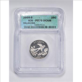 PR70 DCAM 2008-S Oklahoma State Quarter - Graded ICG