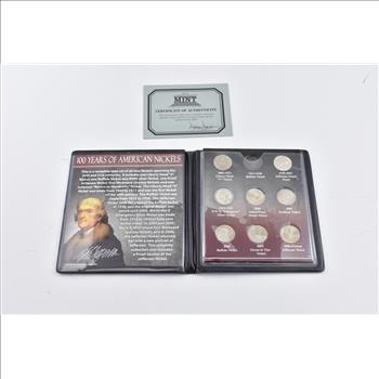 Present United States Nickel Set 100 Years Of American Nickels - With C.O.A. Coin Collection - Great Display