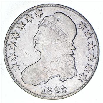 Rare - 1825 BUST Half Dollar - Great Detail - United States Type Coin