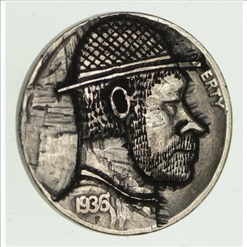 RARE - 1936 - Hand Engraved - HOBO NICKEL Buffalo - Highly collectible