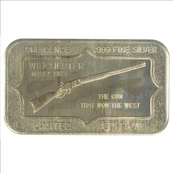 Rare 1970's Limited - 1 Oz Silver Winchester The Gun That Won The West Bar - .999 Fine Silver