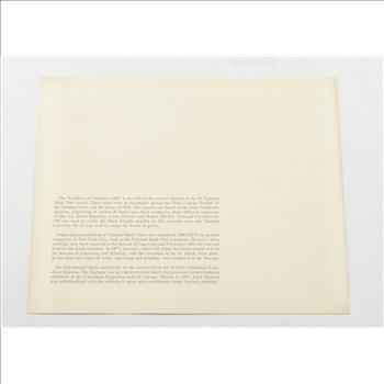 RARE - 1992 American Numismatic Association - The Historic Voyage - BEP Souvenir Card