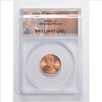 Rare - 1999 BROADSTRUCK Error Broad Strike - ANACS Graded