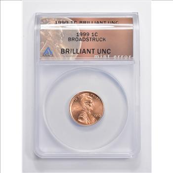 Rare - 1999 BROADSTRUCK Error Broad Strike - ANACS Graded