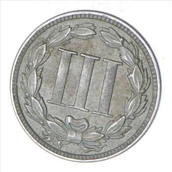 RARE ***3***THREE***Cent*** - 1863 Three Cent Nickel Piece - Rare in High Grade