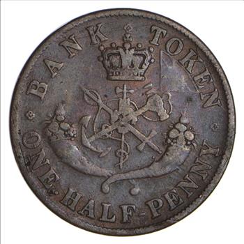 RARE Canadian Bank Token 1857 - Early Copper Coin
