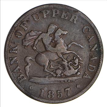 RARE Canadian Bank Token 1857 - Early Copper Coin