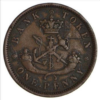 RARE Canadian Bank Token 1857 - Early Copper Coin