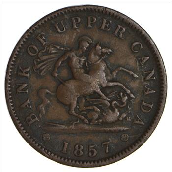 RARE Canadian Bank Token 1857 - Early Copper Coin