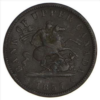 RARE Canadian Bank Token 1857 - Early Copper Coin