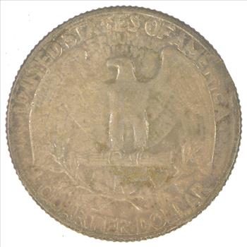 Rare - Clipped Planchet Error - Major Error - 90% Washington Quarter - 1956