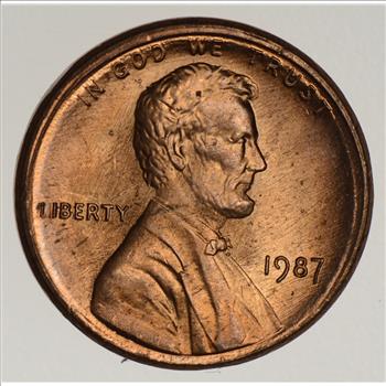 Rare Error - 1987 Partial Collar Strike Lincoln Memorial Cent - High Grade - Tough