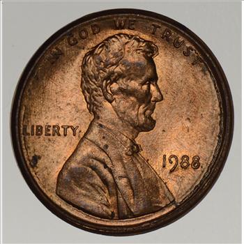 Rare Error - 1988 Partial Collar Strike Lincoln Memorial Cent - High Grade - Tough